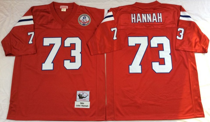 NFL New England patriots #73 Hannah Red Throwack Jersey