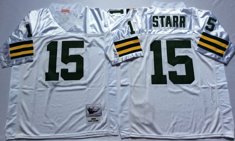 NFL Green Bay Packers #15 Starr White Jersey