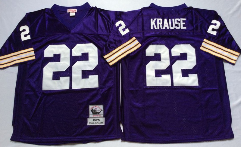 NFL Minnesota Vikings #22 Krause Purple Throwback Jersey