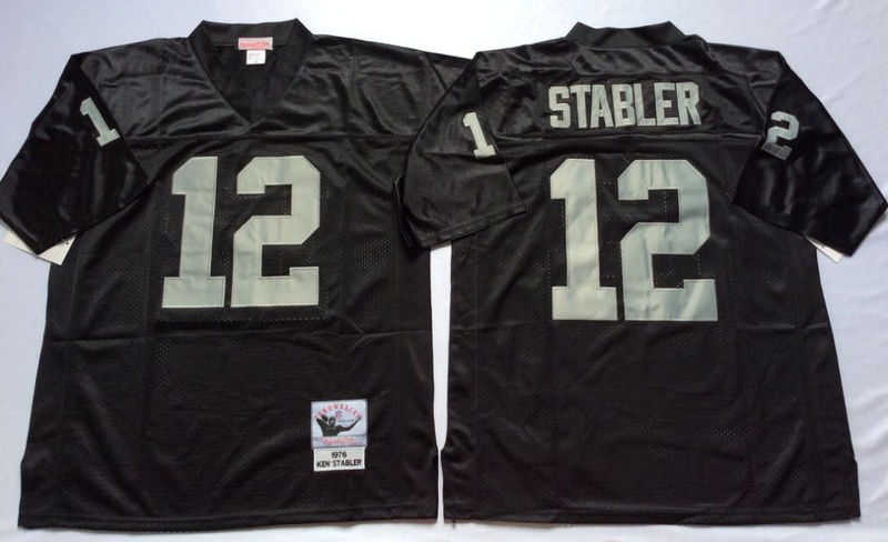 NFL Oakland Raiders #12 Stabler Black Throwback Jersey