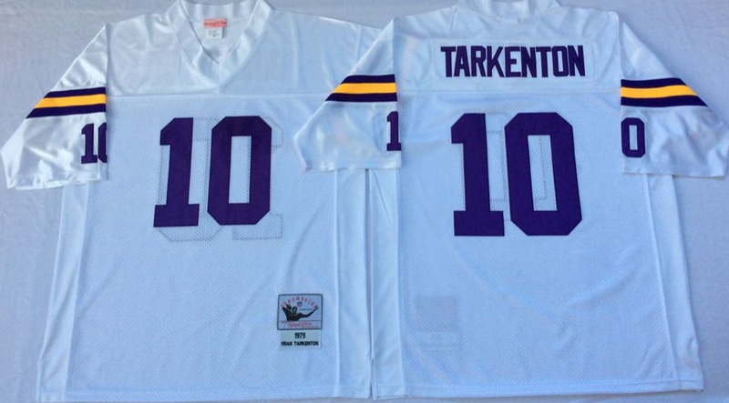 NFL Minnesota Vikings #10 Tarkenton White Throwback Jersey