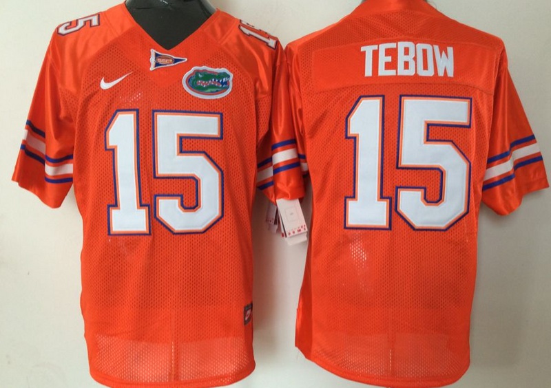 NCAA Florida Gators #15 Tim Tebow Orange Jersey