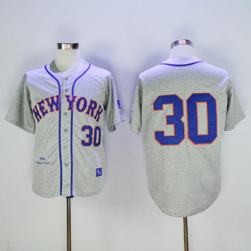 MLB New York Mets #30 Conforto Grey Throwback Jersey