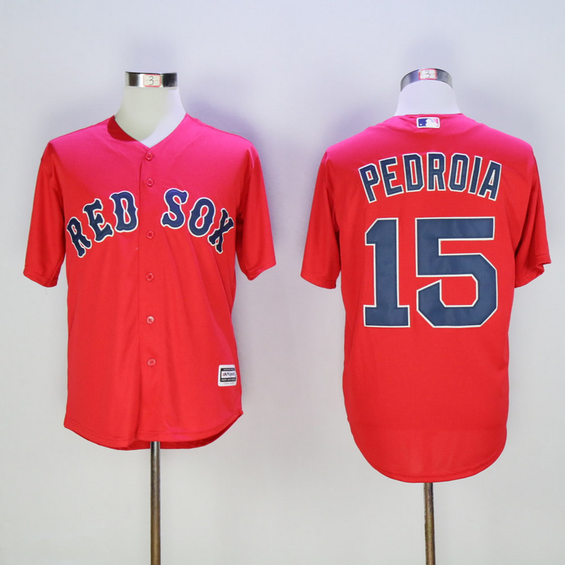 MLB Boston Red Sox #15 Pedroia Red Jersey