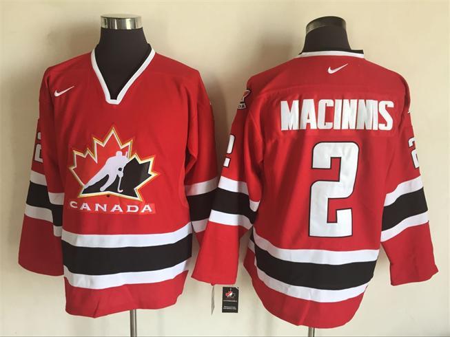 NHL Olympics #2 Macinnis Red Throwback Jersey