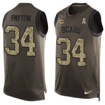 NFL Chicago Bears #34 Payton Green Salute Short Sleeve Jersey