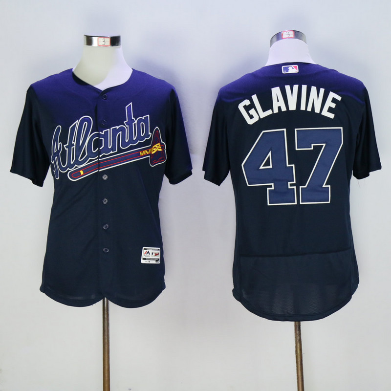 MLB Atlanta Braves #47 Glavine Blue Elite Jersey