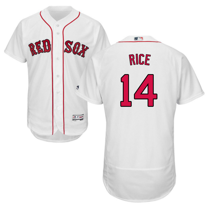 MLB Boston Red Sox #14 Rice White Elite Jersey