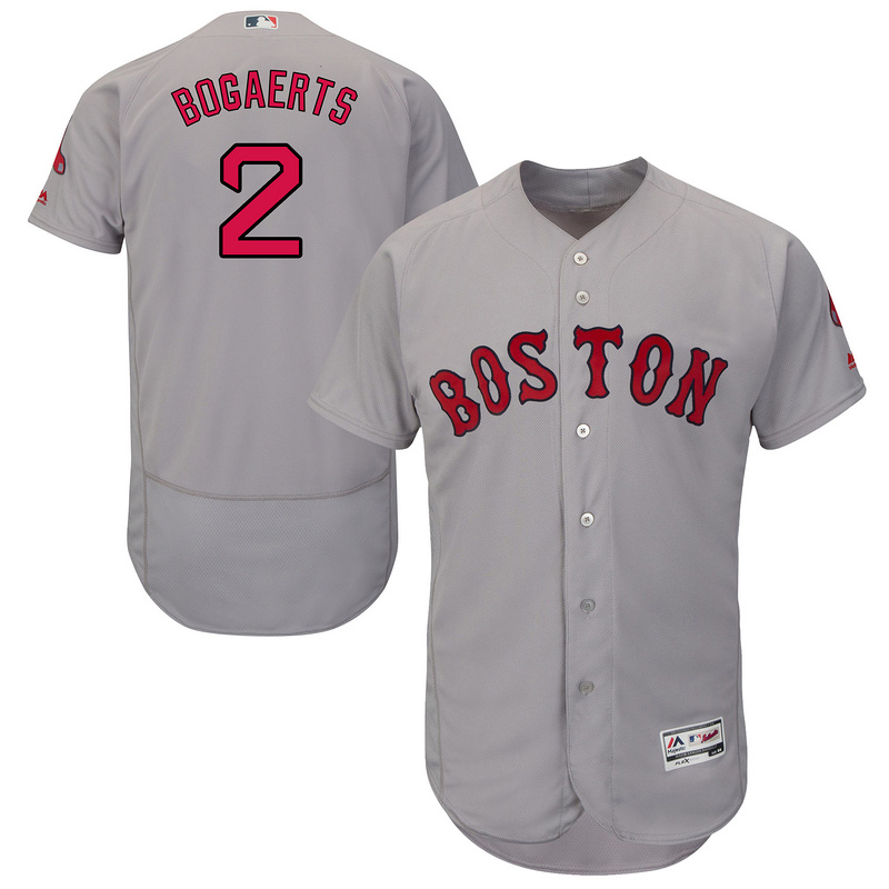MLB Boston Red Sox #2 Bogaerts Grey Elite Jersey