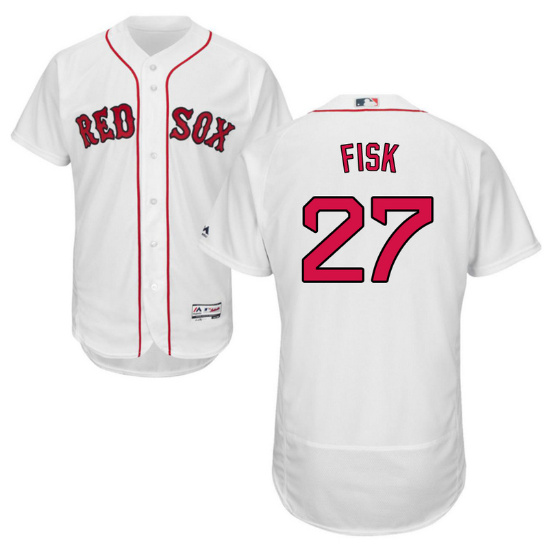 MLB Boston Red Sox #27 Fisk White Elite Jersey