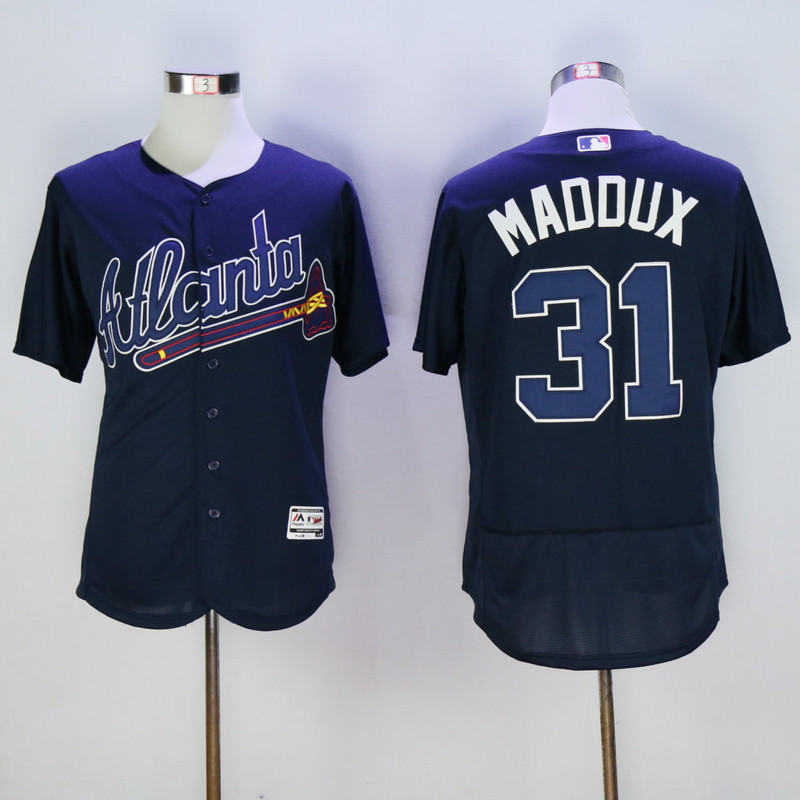 MLB Atlanta Braves #31 Maddux Blue Elite Jersey