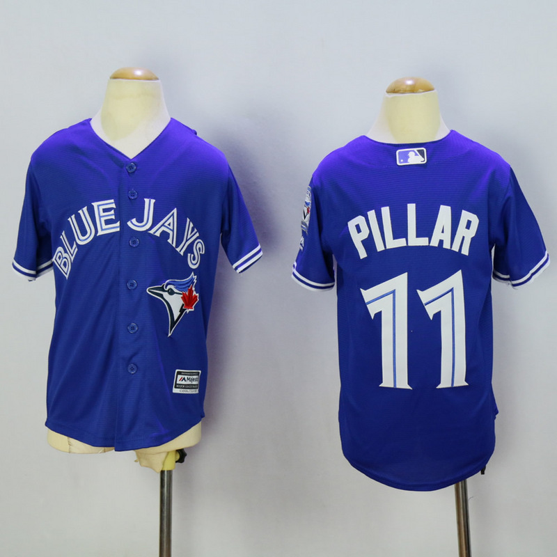 MLB Toronto Blue Jays #11 Pillar Blue Kids Jersey