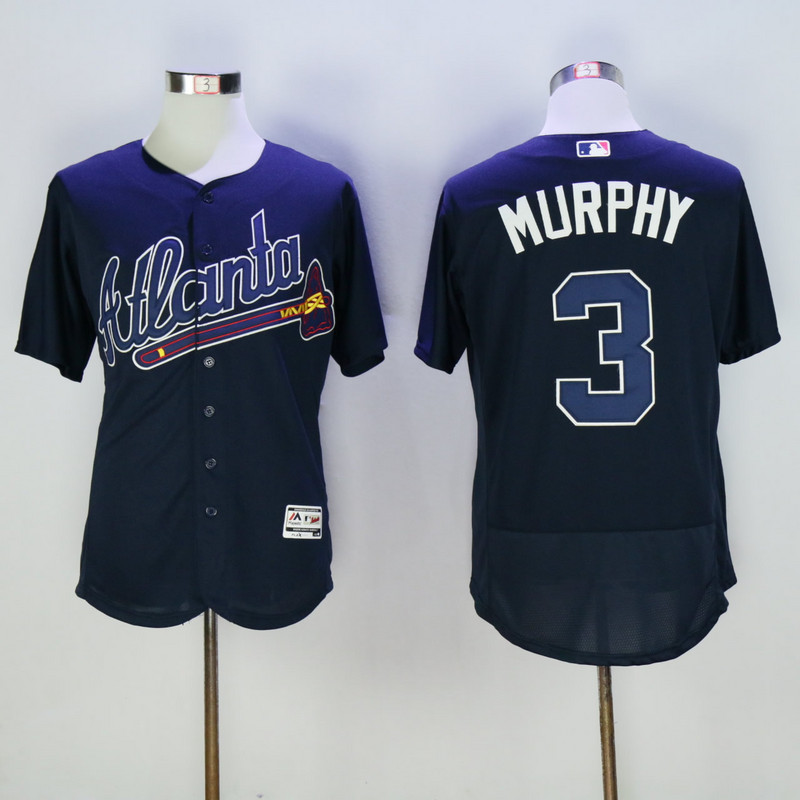 MLB Atlanta Braves #3 Murphy Blue Elite Jersey
