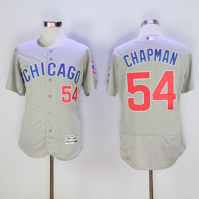 MLB Chicago Cubs #54 Chapman Grey Jersey