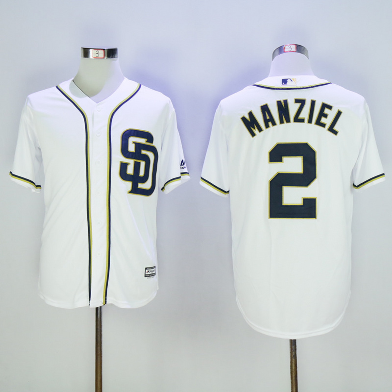 MLB San Diego Padres #2 Manziel White Jersey