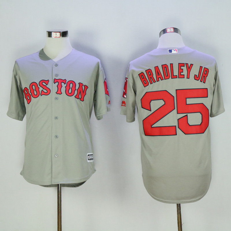 MLB Boston Red Sox #25 Bradley JR Grey Jersey