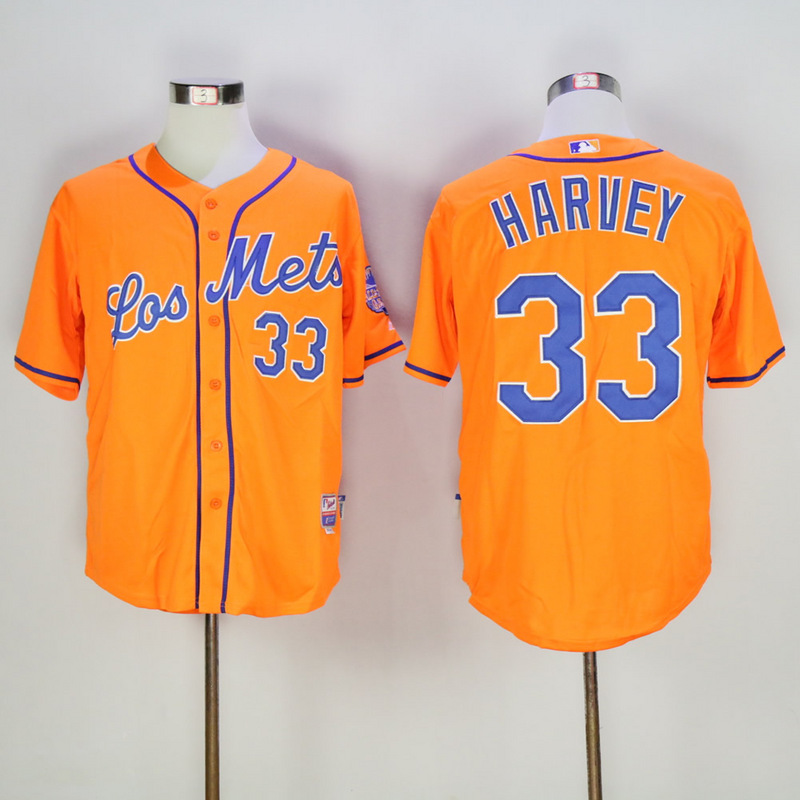 MLB New York Mets #33 Harvey Orange Jersey