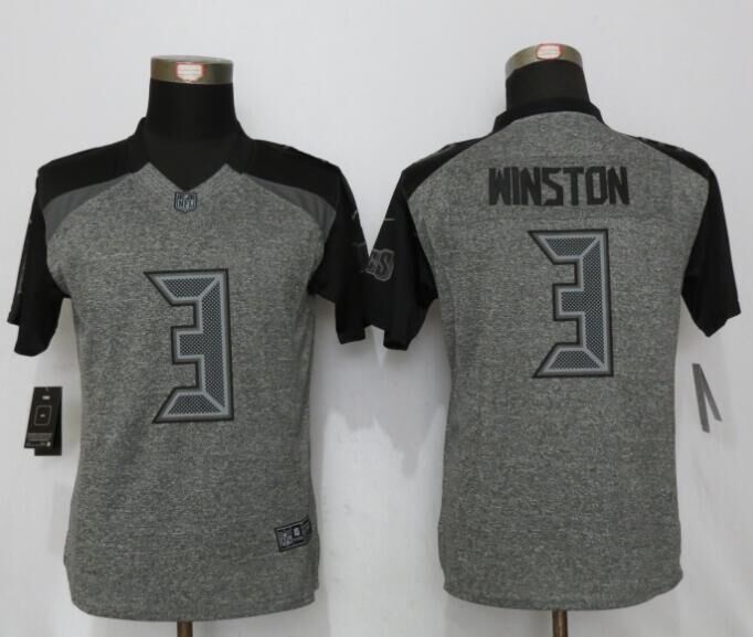Women Nike New Tampa Bay Buccaneers 3 Winston Gridiron Gray Limited Jersey