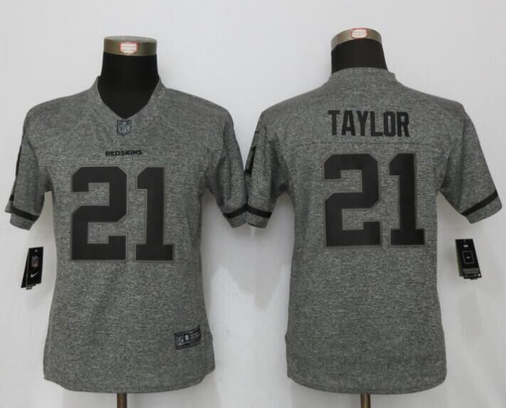 Women New Nike Washington Redskins 21 Taylor Gridiron Gray Limited Jersey