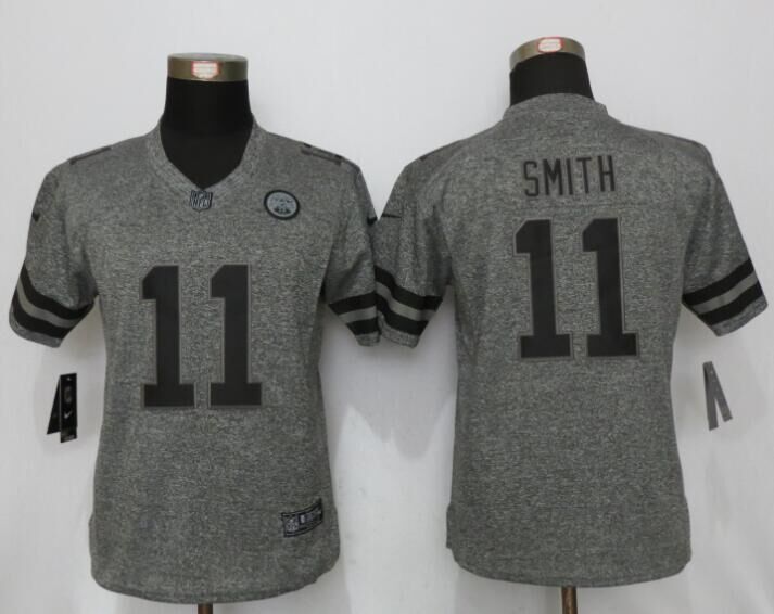 Women Nike New Kansas City Chiefs 11 Smith Gridiron Gray Limited Jersey