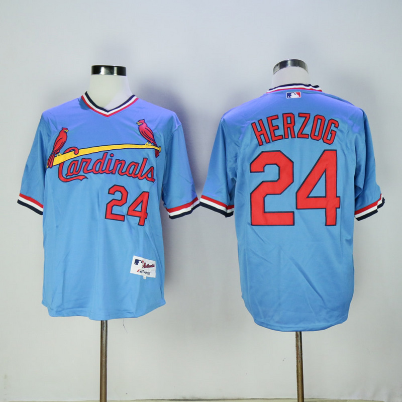 MLB St. Louis Cardinals #24 Herzog Blue Pullover Jersey