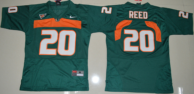 Youth Miami Hurricanes Ed Reed 20 College Football Jersey Green 