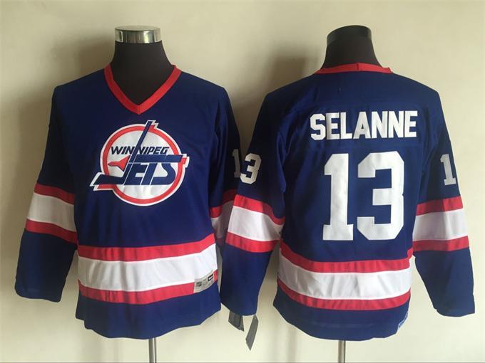 NHL Winnipeg Jets #13 Selanne Blue Kids Jersey