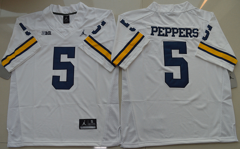 Jordan Brand Michigan Wolverines Jabrill Peppers 5 College White Limited Jersey 