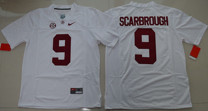 NCAA Alabama Crimson Tide Bo Scarbrough 9 College White Limited Jersey 