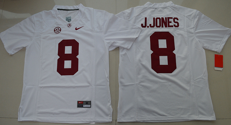 NCAA Alabama Crimson Tide Julio Jones 8 College White Limited Jersey 