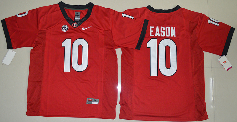 Georgia Bulldogs Jacob Eason 10 College Football Limited Jerseys Red 