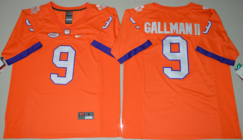 NCAA Clemson Tigers Wayne Gallman II 9 College Limited Jersey Orange 