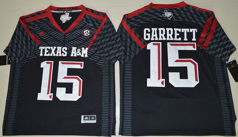 NCAA Texas A&M Aggies Myles Garrett 15 College Football Black Jerseys 