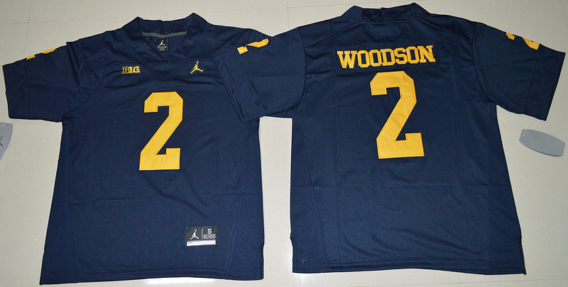 Jordan Brand Michigan Wolverines Charles Woodson 2 College Limited Jersey Navy Blue 