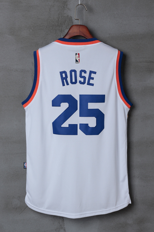 NBA New York Knicks #25 Rose White Throwback Jersey