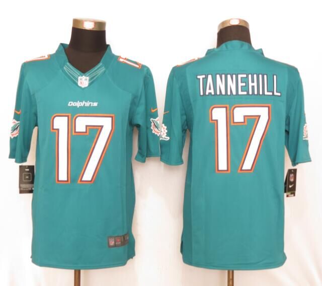 New Nike Miami Dolphins 17 Tannehill Green Limited Jerseys
