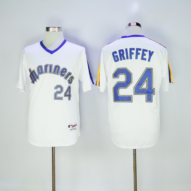 MLB Seattle Mariners #24 Griffey White M&N 1984 Jersey
