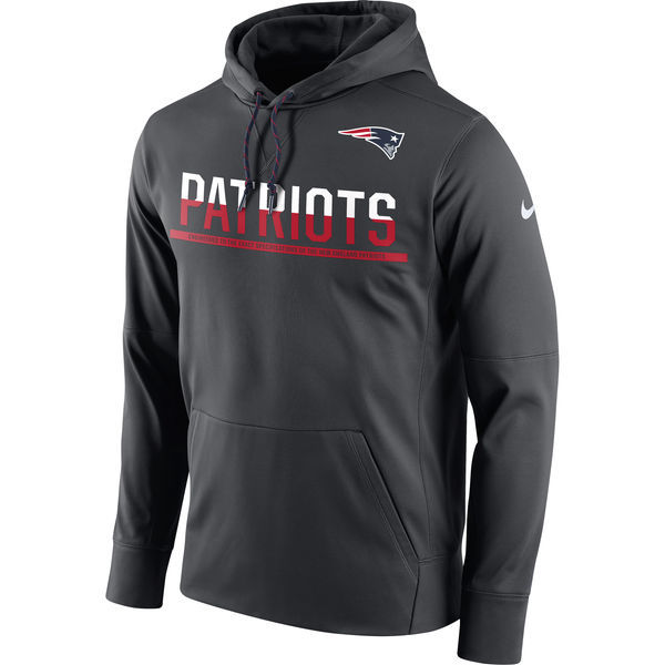 New England Patriots Nike Sideline Circuit Pullover Performance Hoodie Anthracite 