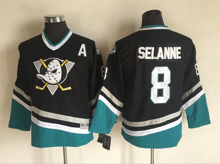 NHL Anaheim Ducks #8 Selanne Black Youth Jersey
