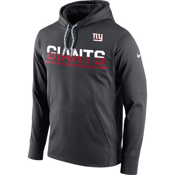 New York Giants Nike Sideline Circuit Pullover Performance Hoodie Anthracite 