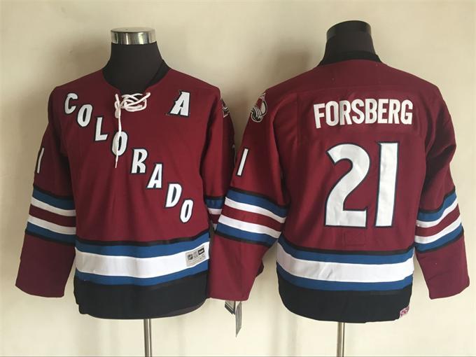 NHL Colorado Avalanche #21 Forsberg Red Kids Jersey