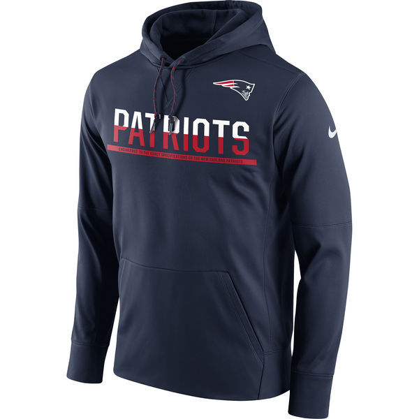 New England Patriots Nike Sideline Circuit Pullover Performance Hoodie Navy 