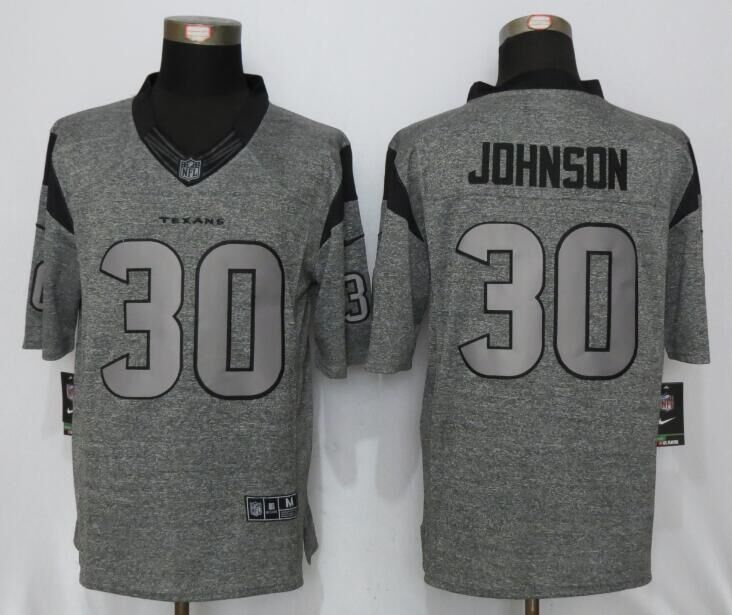 New Nike Houston Texans 30 Johnson Gray Mens Gridiron Limited Jersey