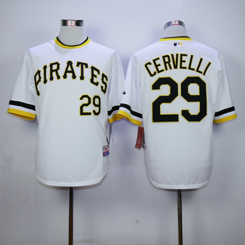 MLB Pittsburgh Pirates #29 Cervelli White Throwback Jersey