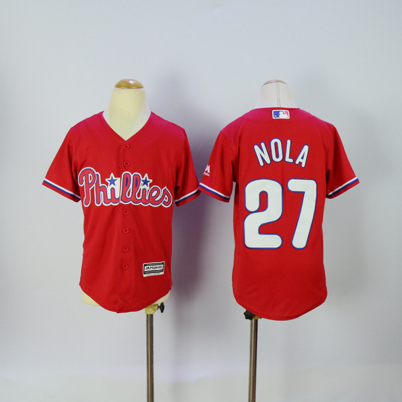 MLB Philadelphia Phillies #27 Nola Red Kids Jersey