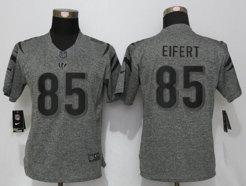 Women New Nike Cincinnati Bengals 85 Eifert Gridiron Gray Limited Jersey  