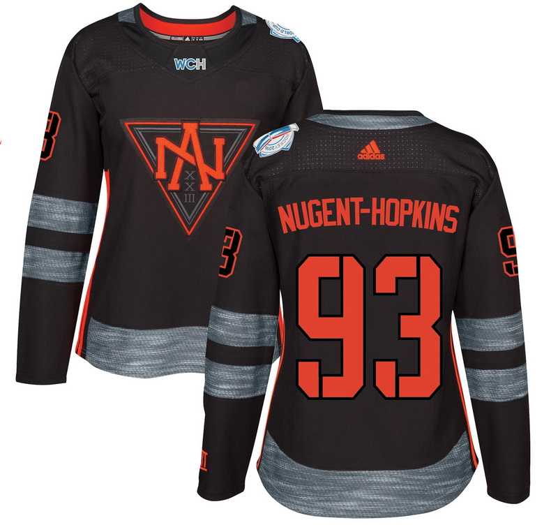 Women North America #93 Nugent-Hopkins Black World Cup of Hockey 2016 Premier Jersey