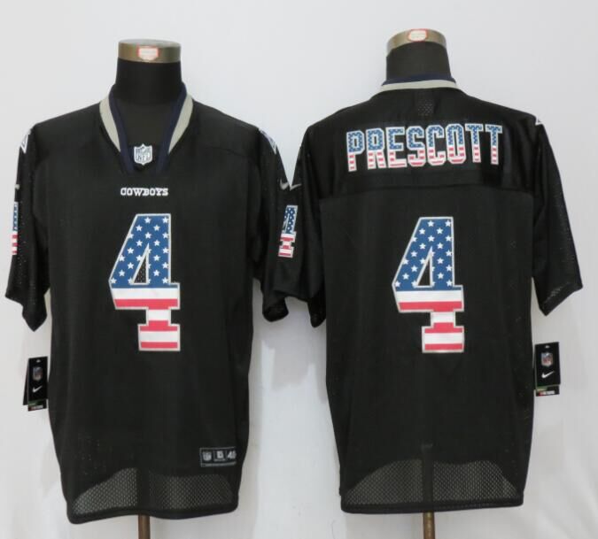 New Nike Dallas cowboys 4 Prescott USA Flag Fashion Black Elite Jerseys