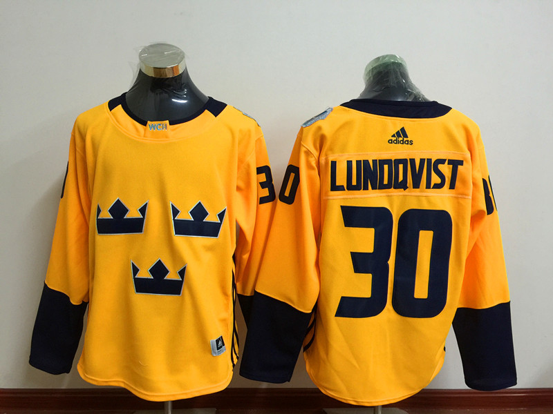 NHL New York Rangers #30 Lundqvist Yellow Jersey