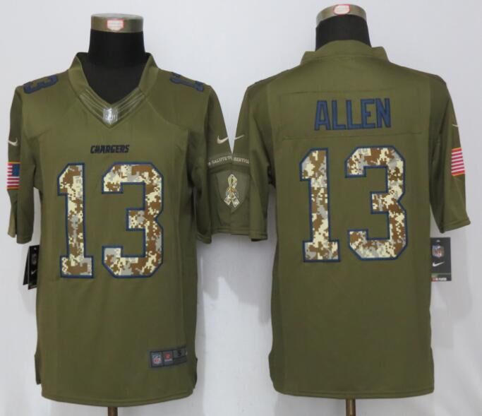 New Nike San Diego Chargers 13 Allen Green Salute To Service Limited Jersey